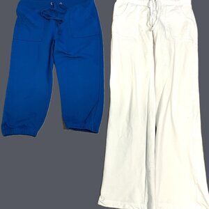 2 Pants White and Blue Sz M and Children L Casual Cozy Lesure